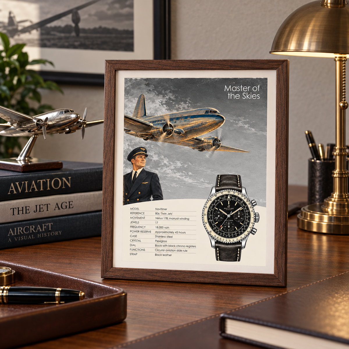 Master of the Skies - Breitling Navitimer 806 Aviation Poster