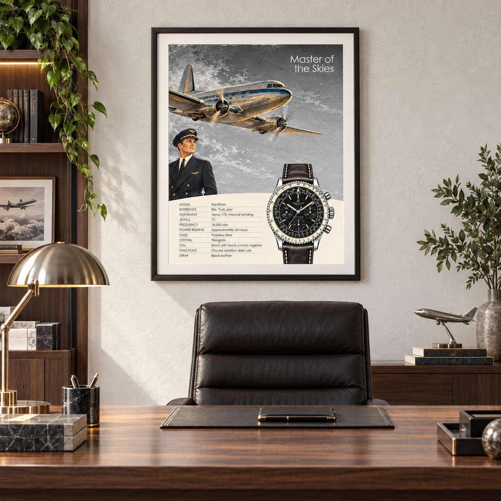 Master of the Skies - Breitling Navitimer 806 Aviation Poster
