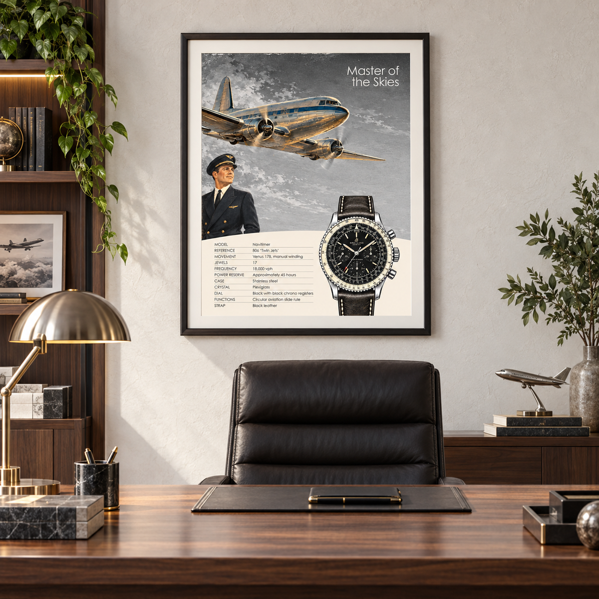 Master of the Skies - Breitling Navitimer 806 Aviation Poster