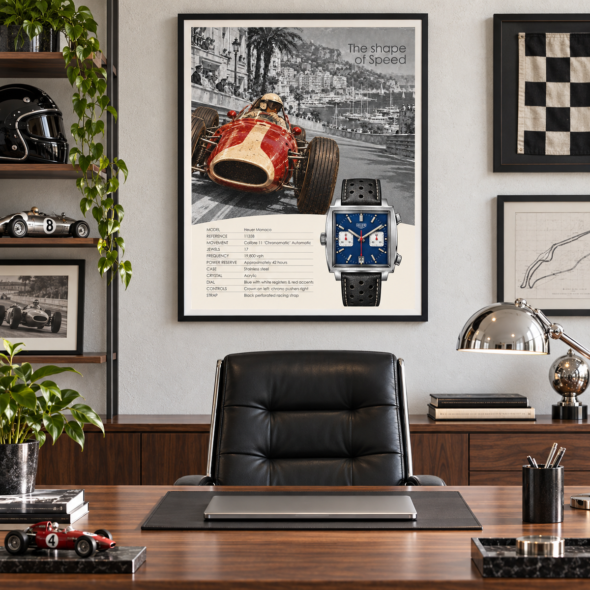 The Shape of Speed - Heuer Monaco 1133B Poster