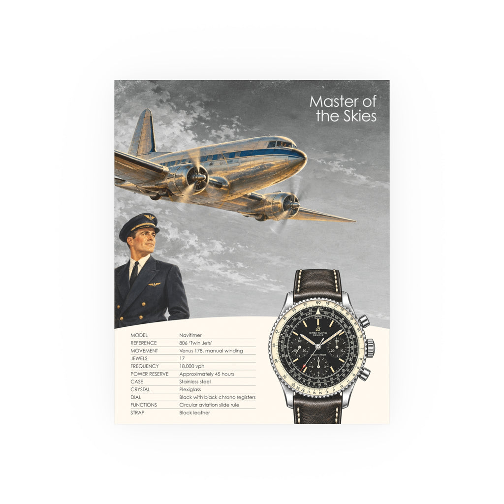 Master of the Skies - Breitling Navitimer 806 Aviation Poster
